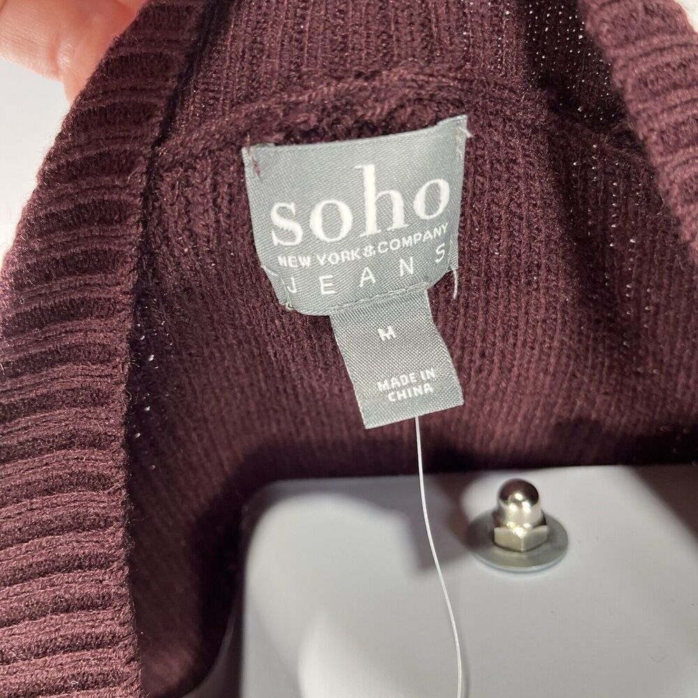 SOHO NEW YORK AND COMPANY SWEATER TOP WOMENS MEDIUM RED 3/4 SLEEVE NWT NEW - Picture 8 of 13